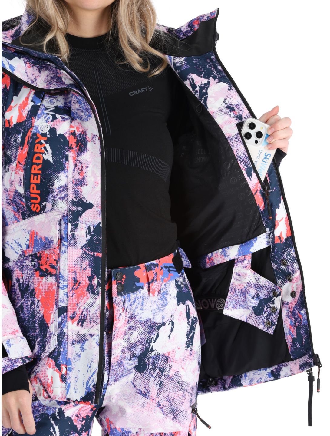 Superdry, Ski Ultimate Rescue Skijacke Damen Mountain Mesh Purple mehrfarbig, violett 