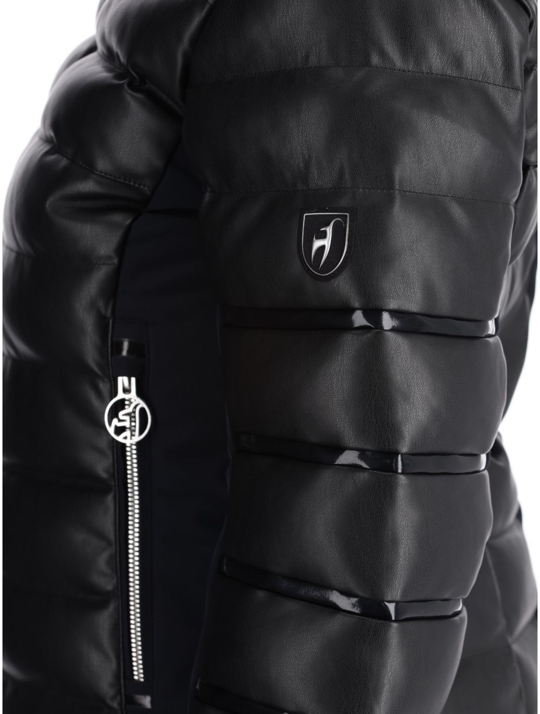 Toni Sailer, Adele Faux Leather Skijacke Damen Black schwarz 