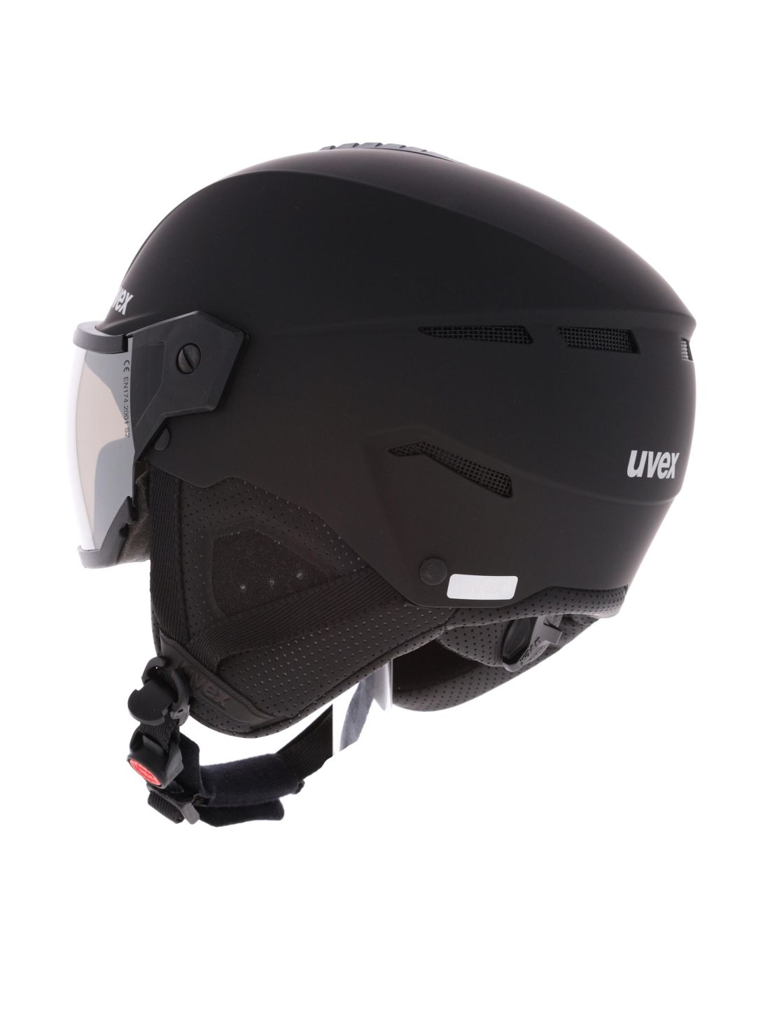 Uvex, Instinct Visor Skihelm mit Visier Unisex Black Matt / Mirror Silver schwarz 