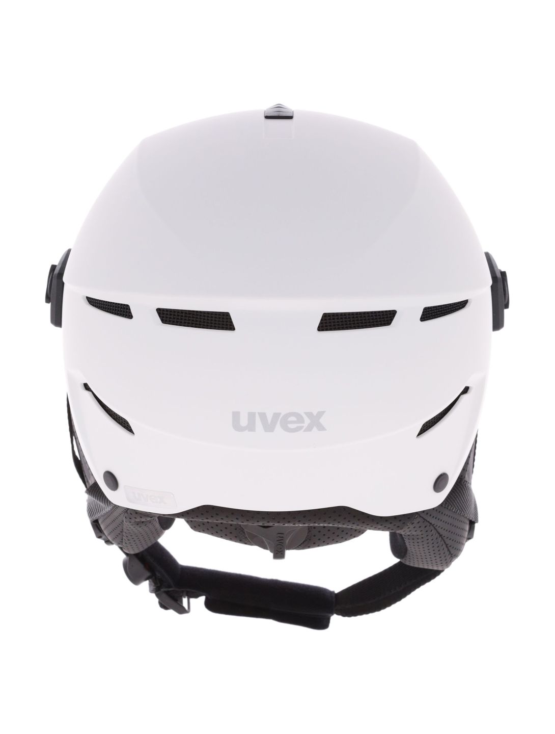 Uvex, Instinct Visor Skihelm mit Visier Unisex White-Black Matt /Mirror Silver schwarz, weiß 