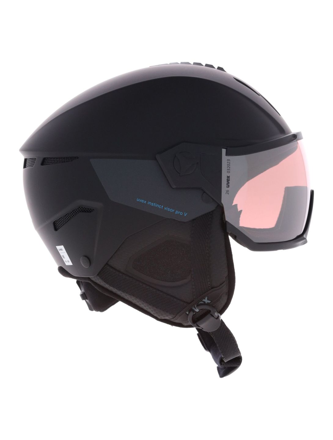 Uvex, Instinct Visor Pro V Skihelm mit Visier Unisex Black Matt / Silver schwarz 