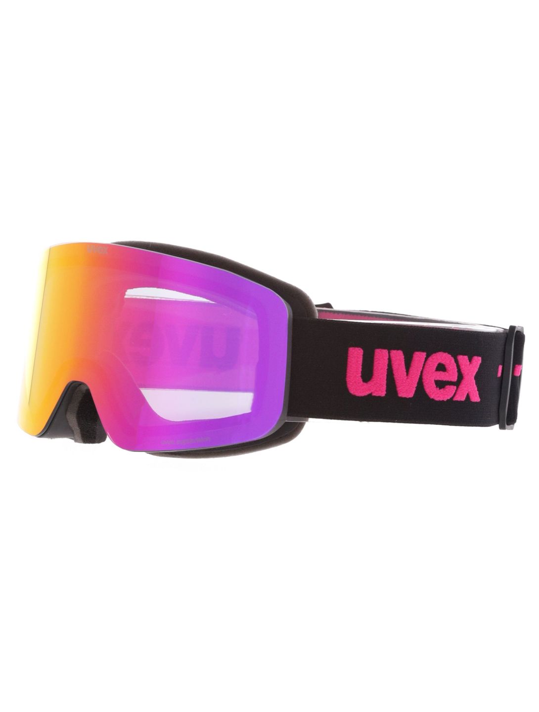 Uvex, Pwdr FM Skibrille Kinder Black Matt / Mirror Pink rosa, schwarz 