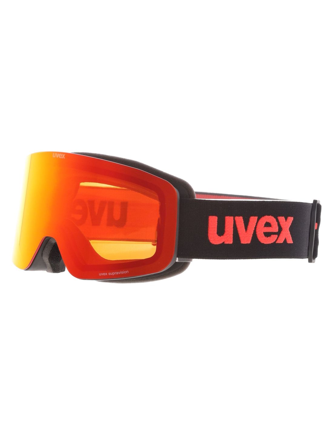 Uvex, Pwdr FM Skibrille Kinder Black Matt / Mirror Red rot, schwarz 