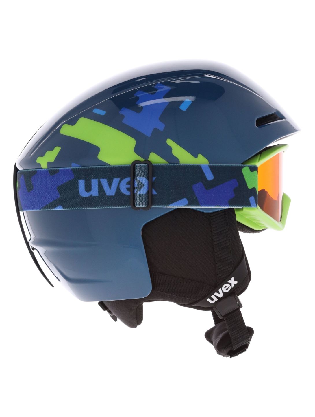 Uvex, Viti Set + Speedy Pro Skihelm Kinder Blue Puzzle blau 