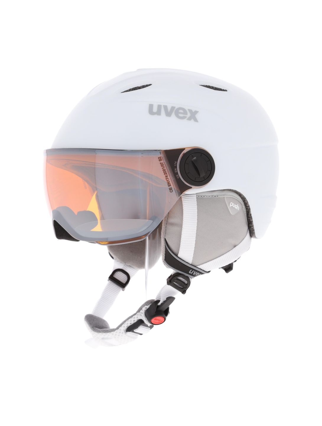 Uvex, Junior Visor Pro Skihelm mit Visier Kinder mat weiß 