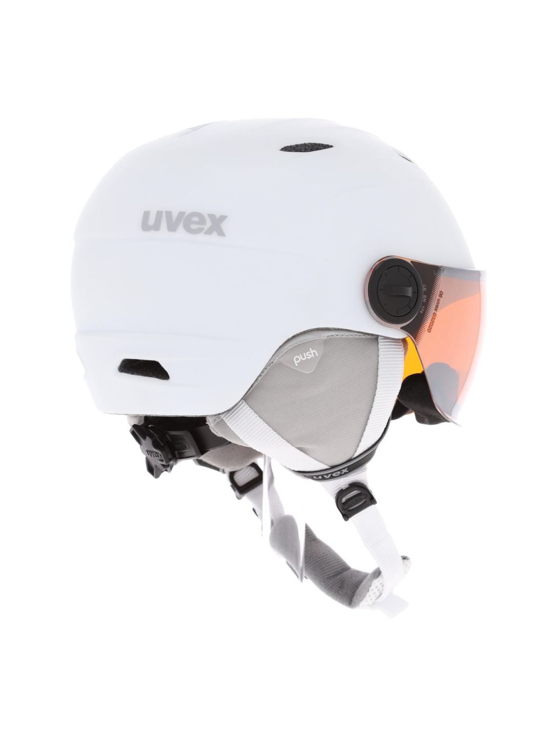 Uvex, Junior Visor Pro Skihelm mit Visier Kinder mat weiß 