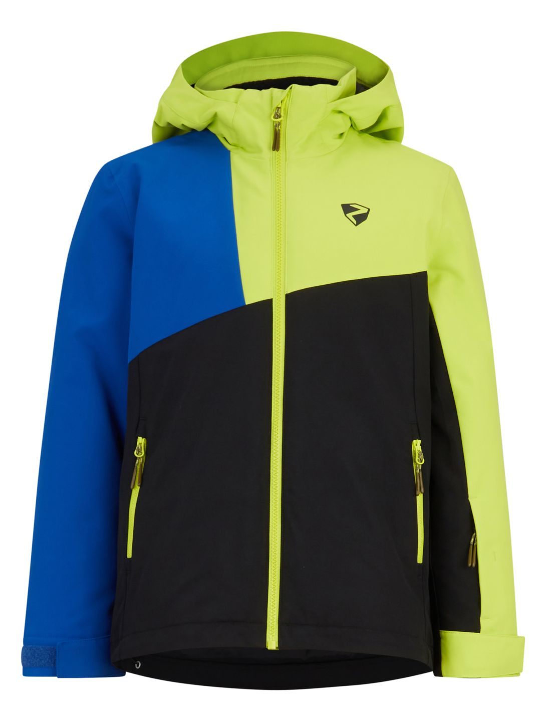 Ziener, Anzo Junior Skijacke Kinder Black blau, grün, schwarz 