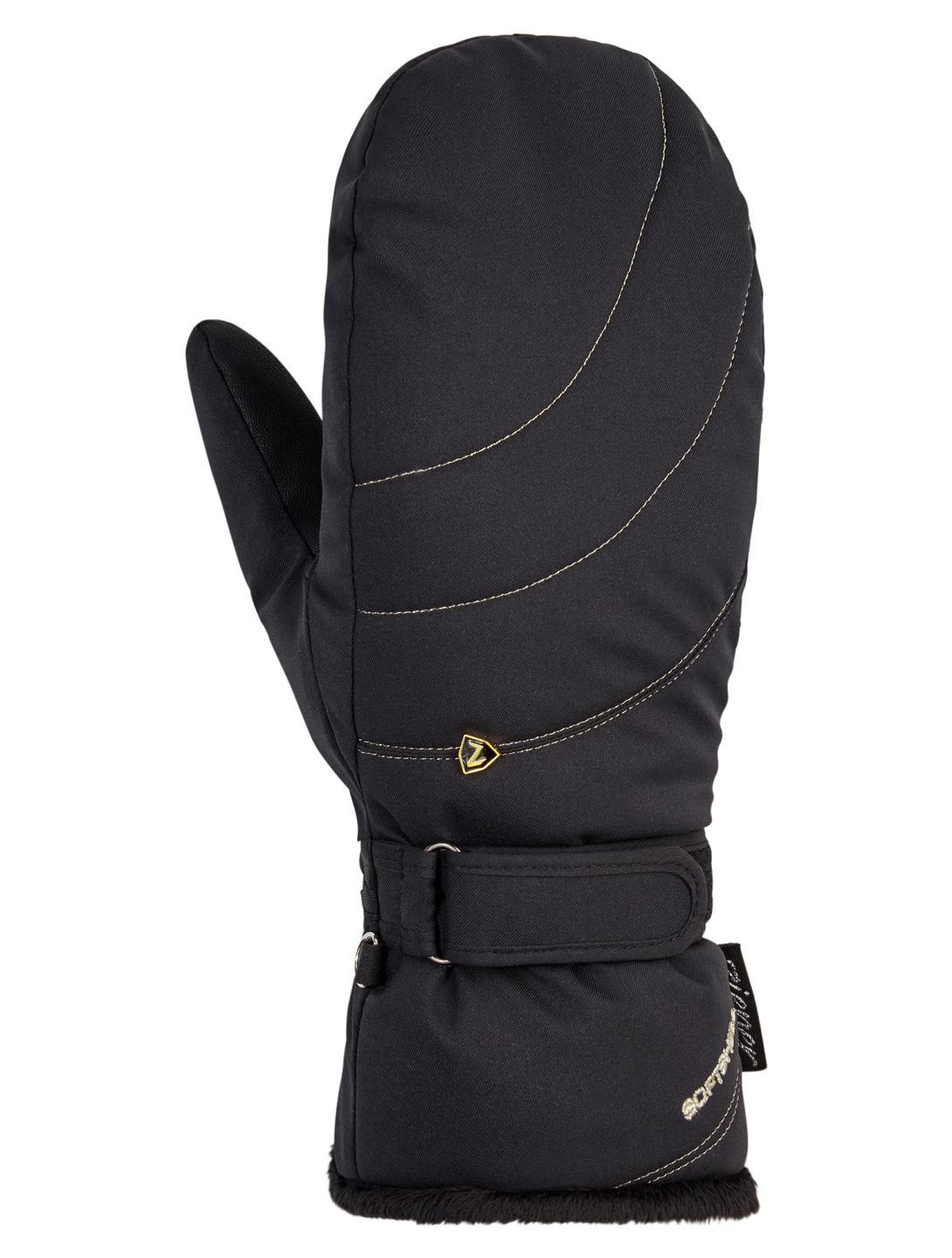 Ziener, Kahlia PR Mitten Lady Fäustlinge Damen Black Gold Art Goud, schwarz 