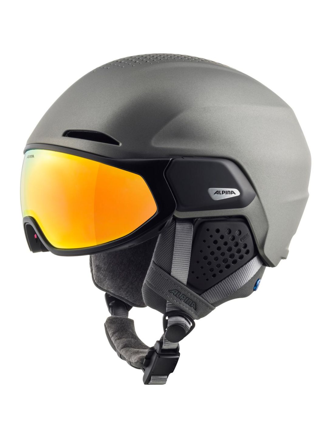 Alpina, ORO QV Mips Skihelm mit Visier Unisex Gunmetal Matt grau 