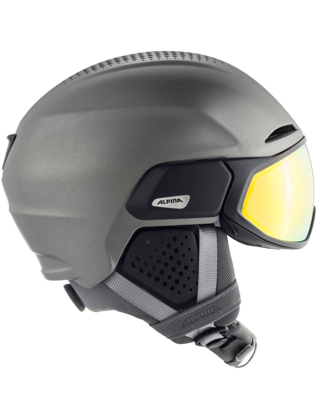 Alpina, ORO QV Mips Skihelm mit Visier Unisex Gunmetal Matt grau 