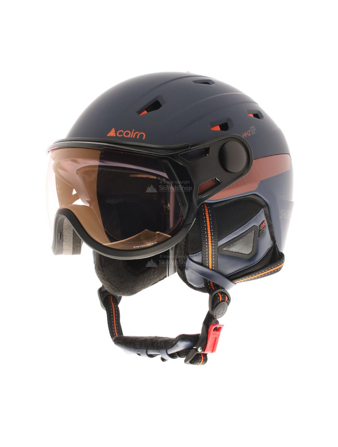 Cairn, Shuffle Visor Evolight NXT, Skihelm mit Visier, midnight orange