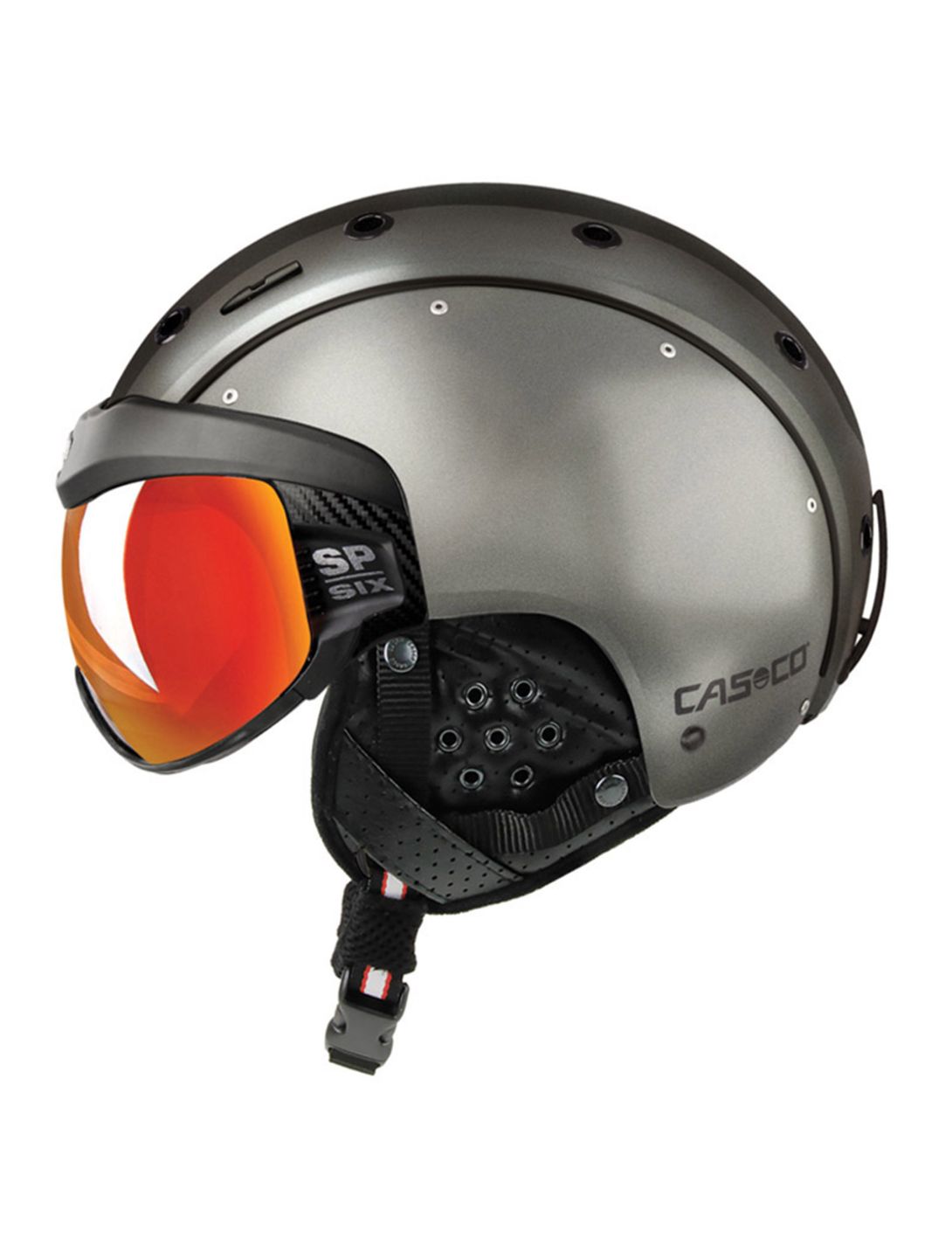 Casco, SP-6 Visor Vautron skihelm, Skihelm mit Visier, dark  grau