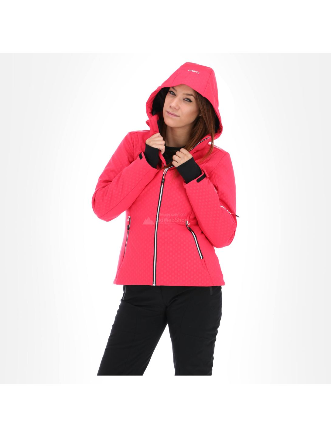 CMP, Softshell jacket zip hood, Softshell Skijacke, Damen, rhodamine rosa