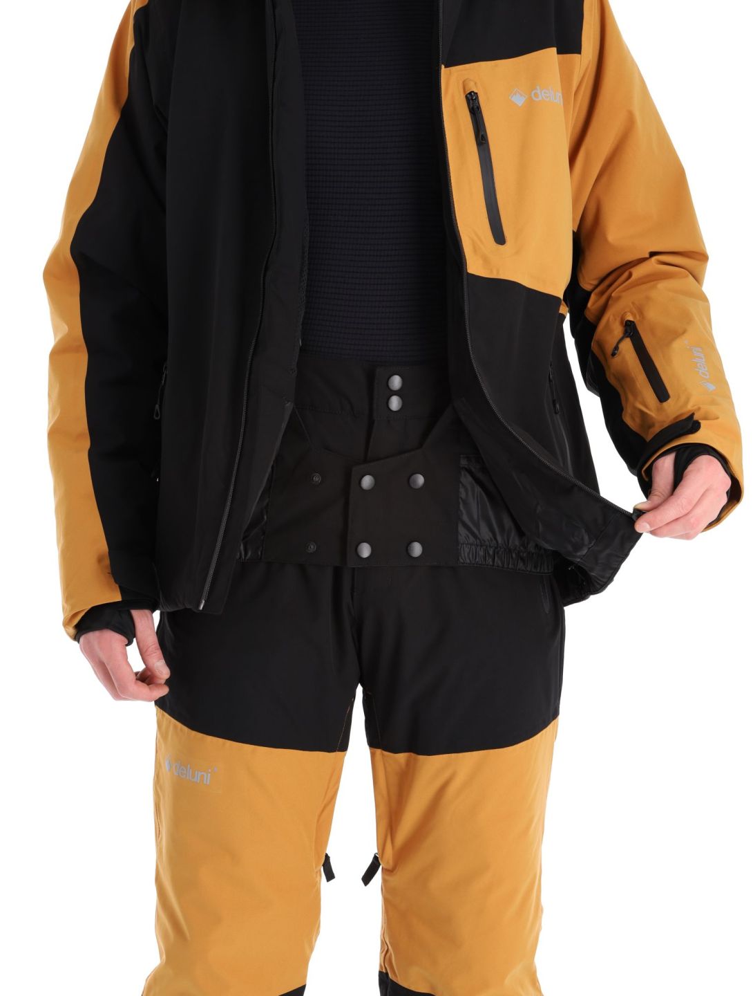 Deluni, Icerocker Plus Skijacke Herren Black / Brown braun, schwarz 