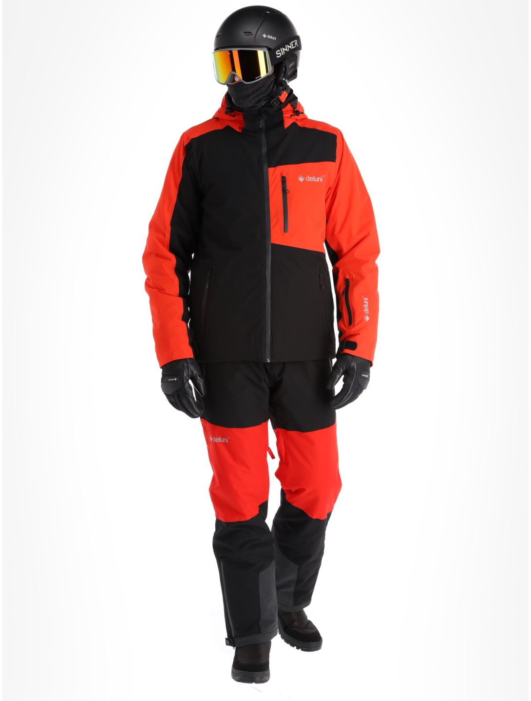 Deluni, Icerocker Plus Skijacke Herren Black / Red rot, schwarz 