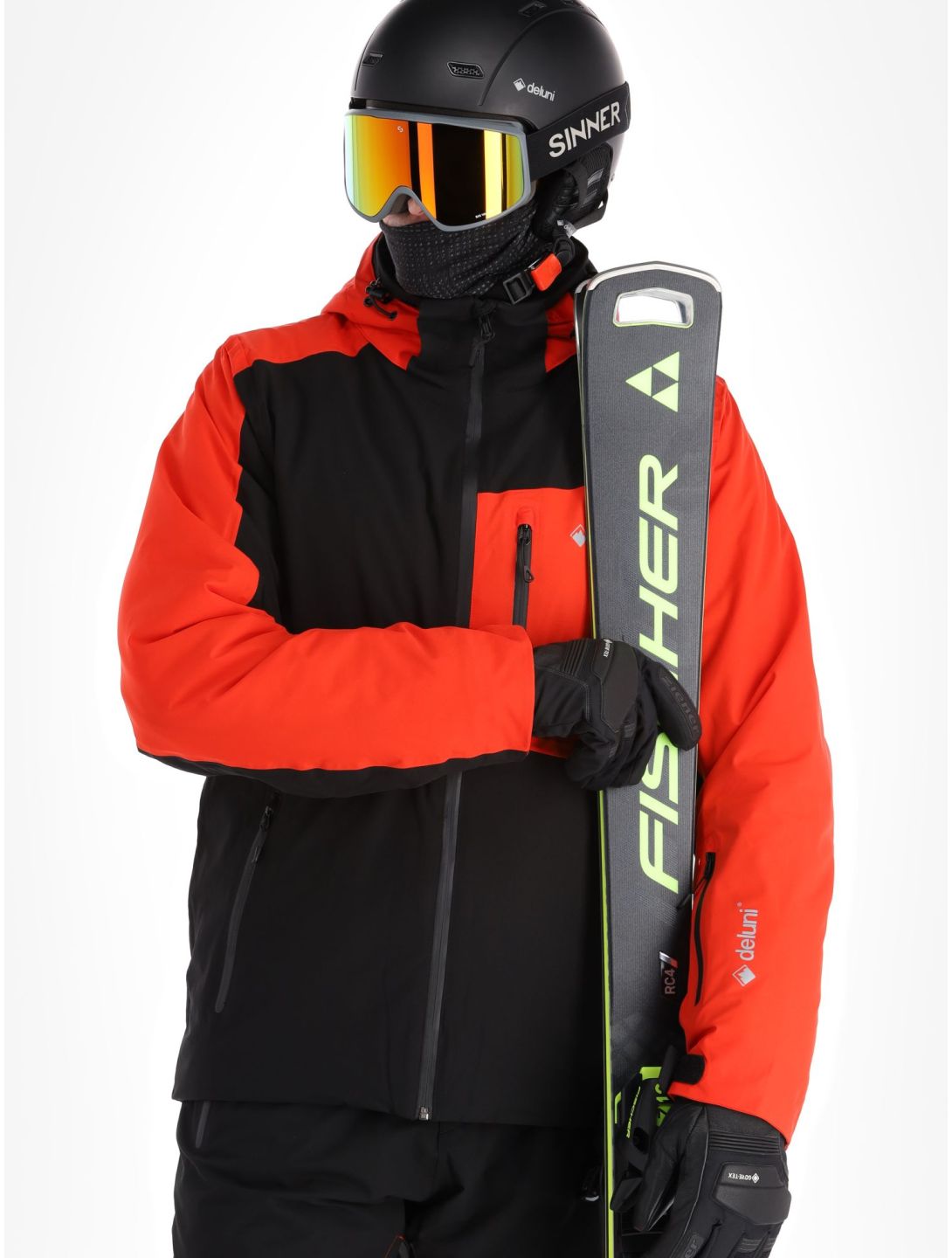 Deluni, Icerocker Plus Skijacke Herren Black / Red rot, schwarz 