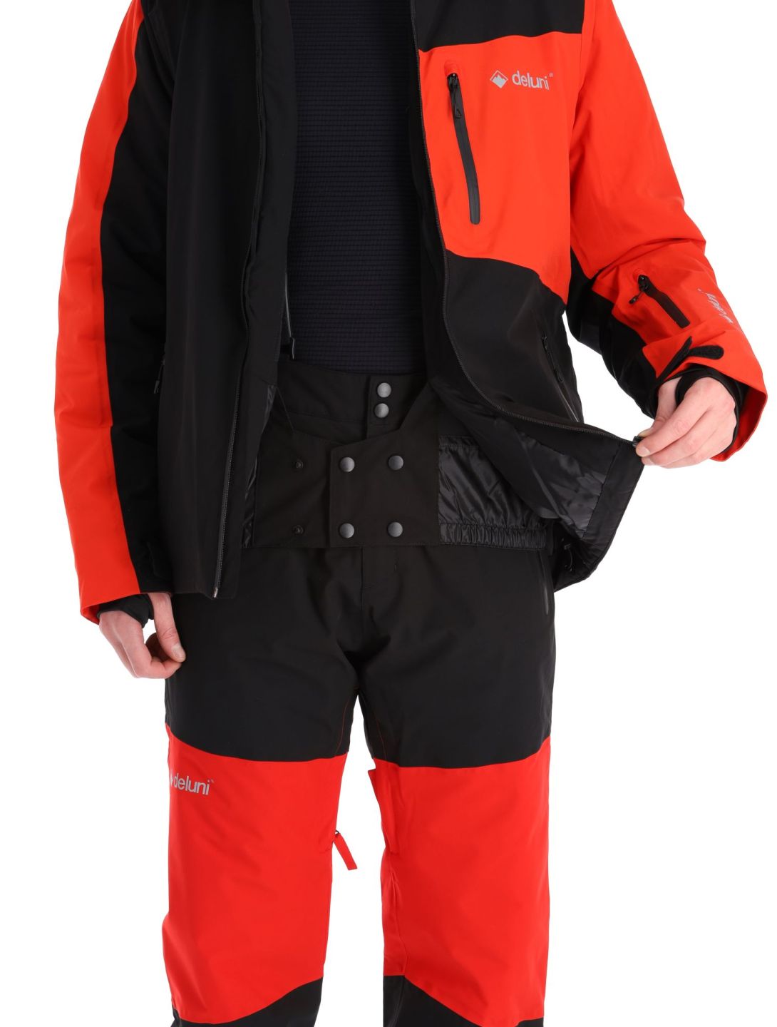 Deluni, Icerocker Plus Skijacke Herren Black / Red rot, schwarz 