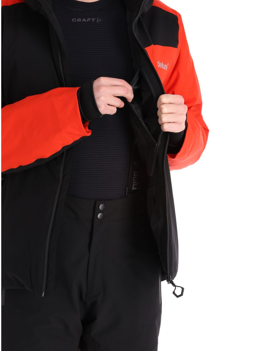 Deluni, Icerocker Plus Skijacke Herren Black / Red rot, schwarz 