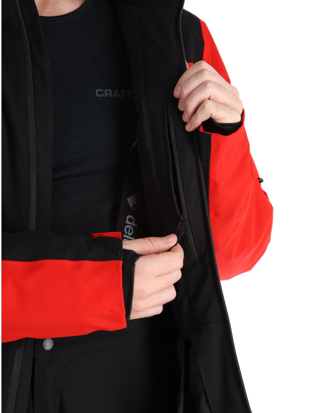 Deluni, Icerocker Plus Skijacke Herren Black / Red rot, schwarz 