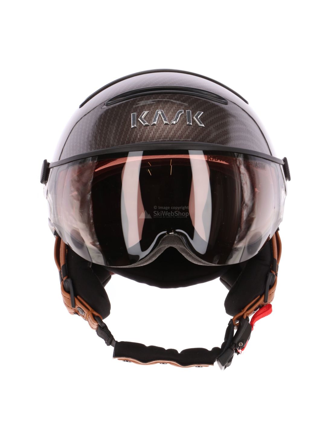 Kask, Elite Pro Skihelm, carbon braun-gold mirror visier