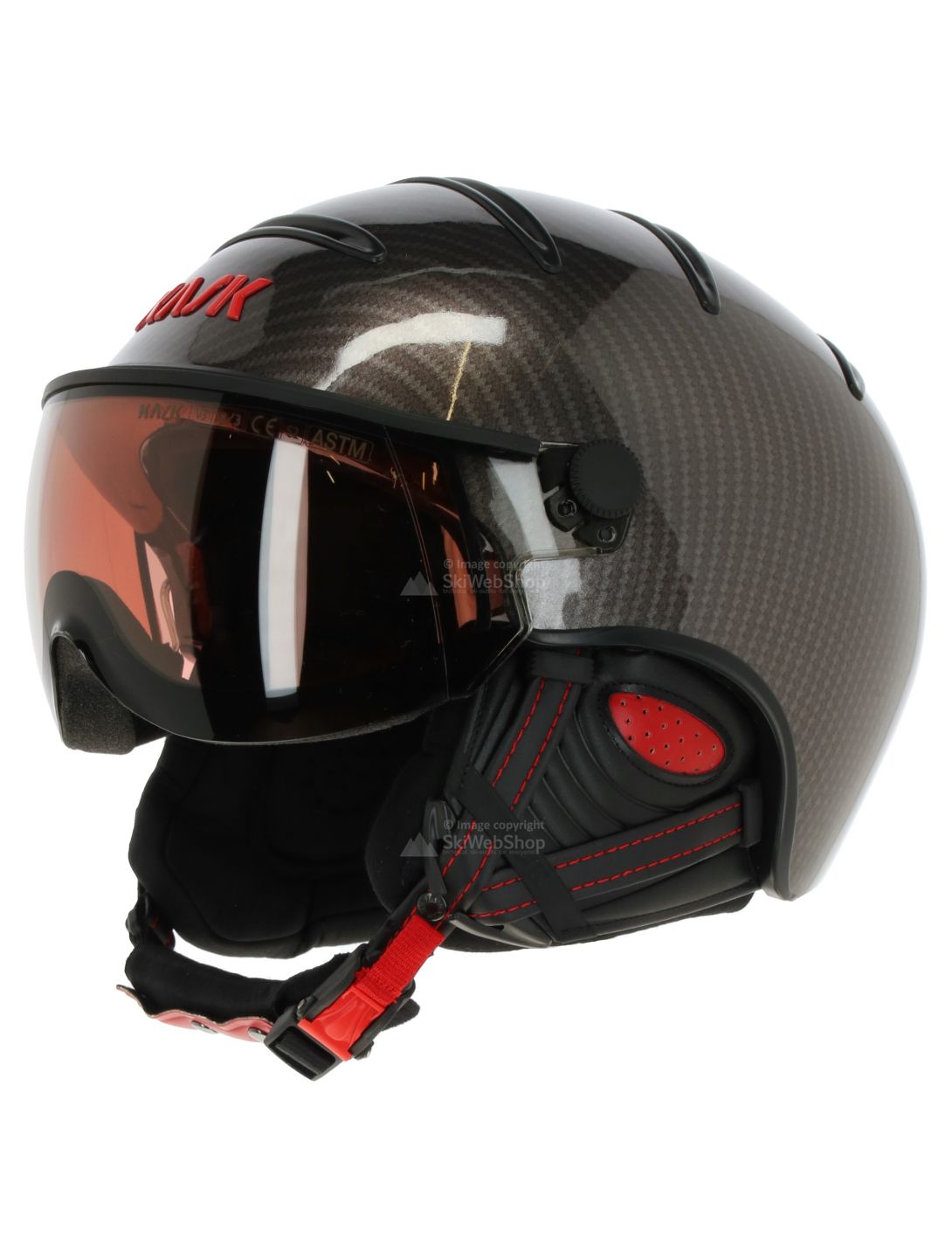 Kask, Elite pro, Skihelm mit Visier, carbon schwarz