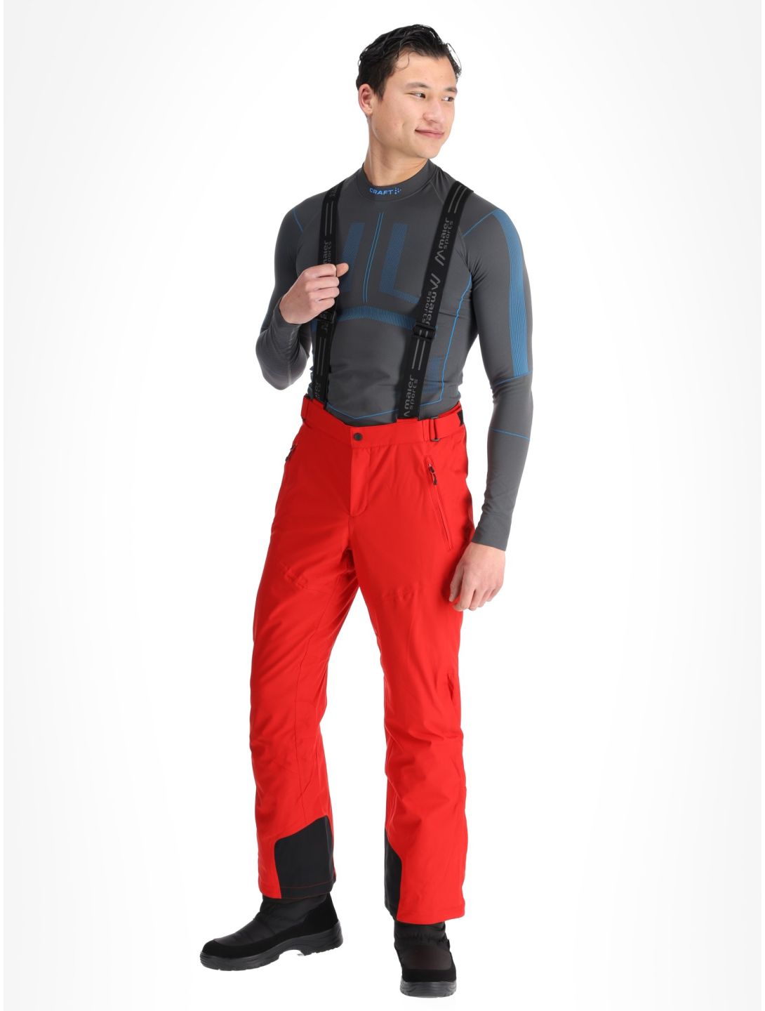 Maier Sports, Anton 2.1 Skihose langes Modell Herren Salsa rot 