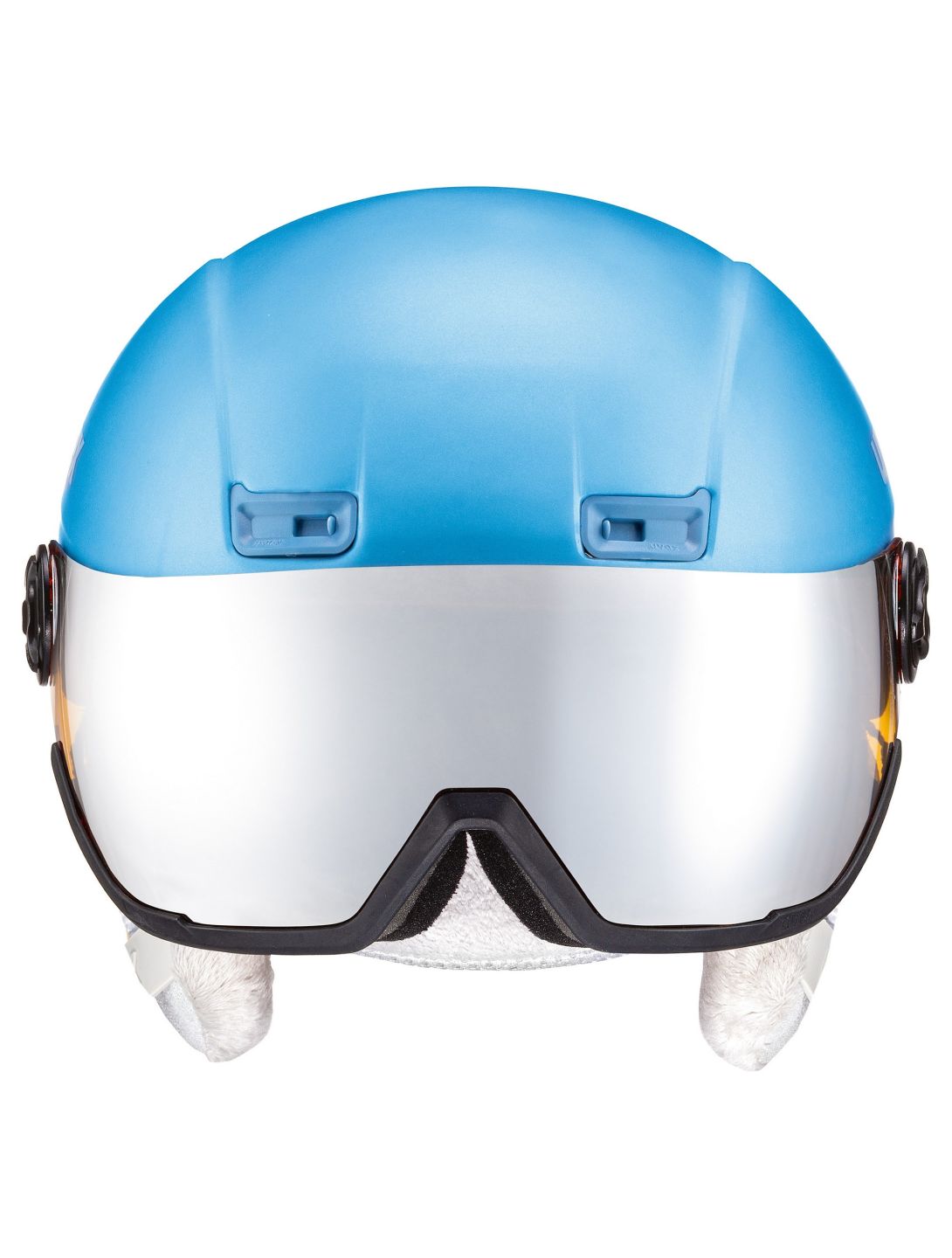 Uvex, Hlmt 400 Visor Style Skihelm mit Visier OTG cloudy mat blau 