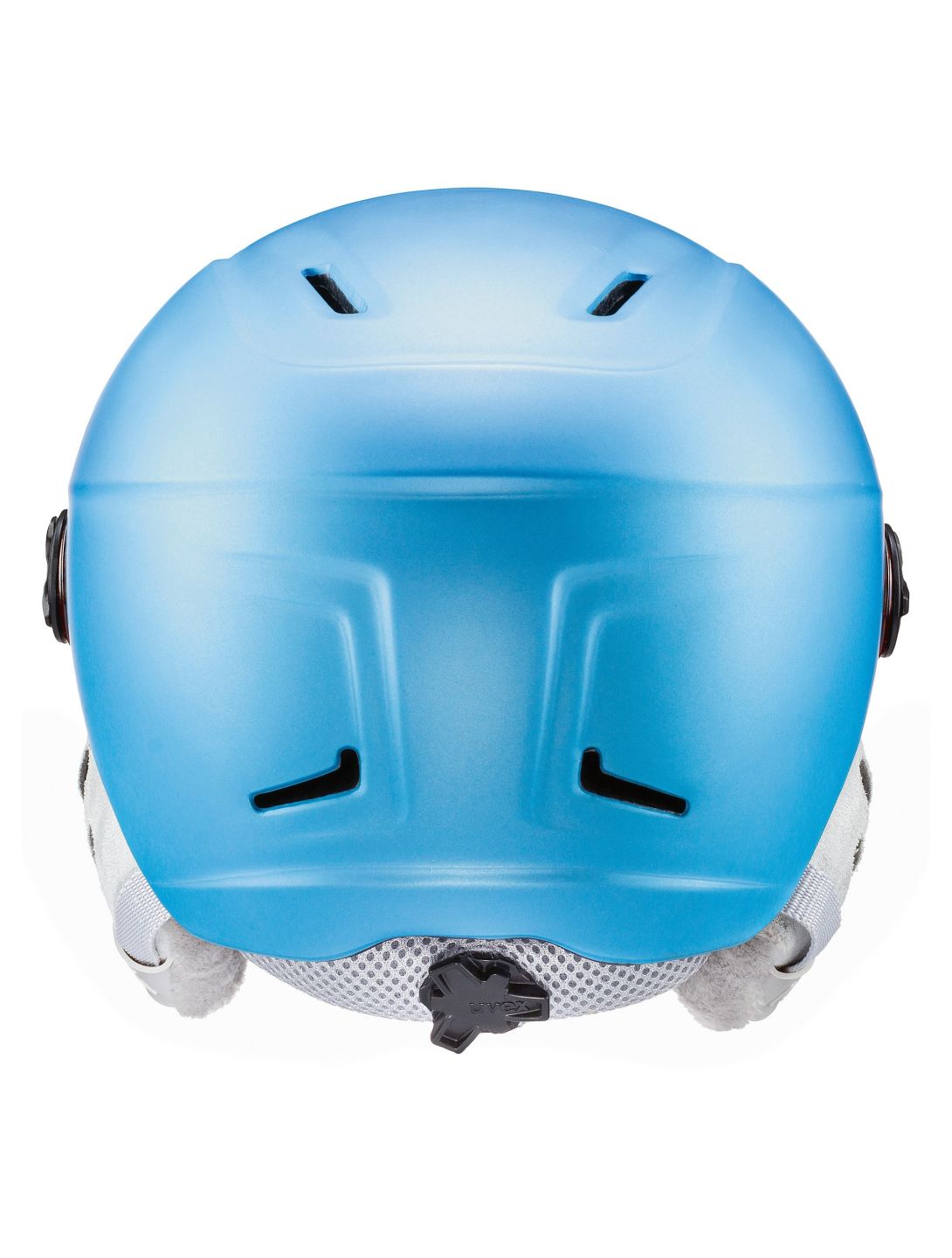 Uvex, Hlmt 400 Visor Style Skihelm mit Visier OTG cloudy mat blau 