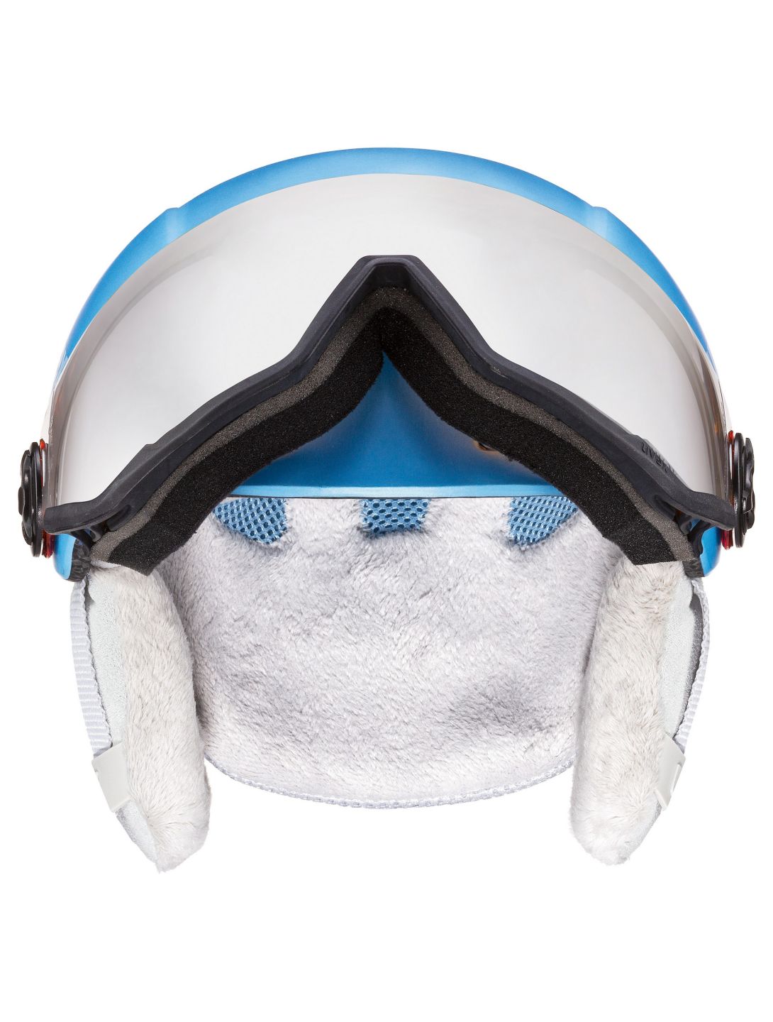 Uvex, Hlmt 400 Visor Style Skihelm mit Visier OTG cloudy mat blau 