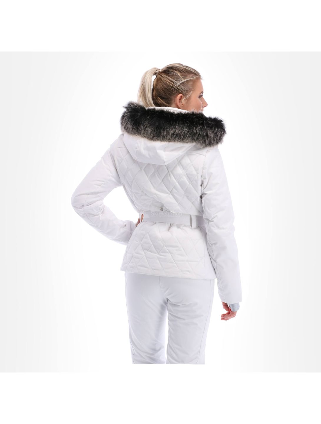 Poivre Blanc, Skijacke, Damen, weiß mit Gürtel