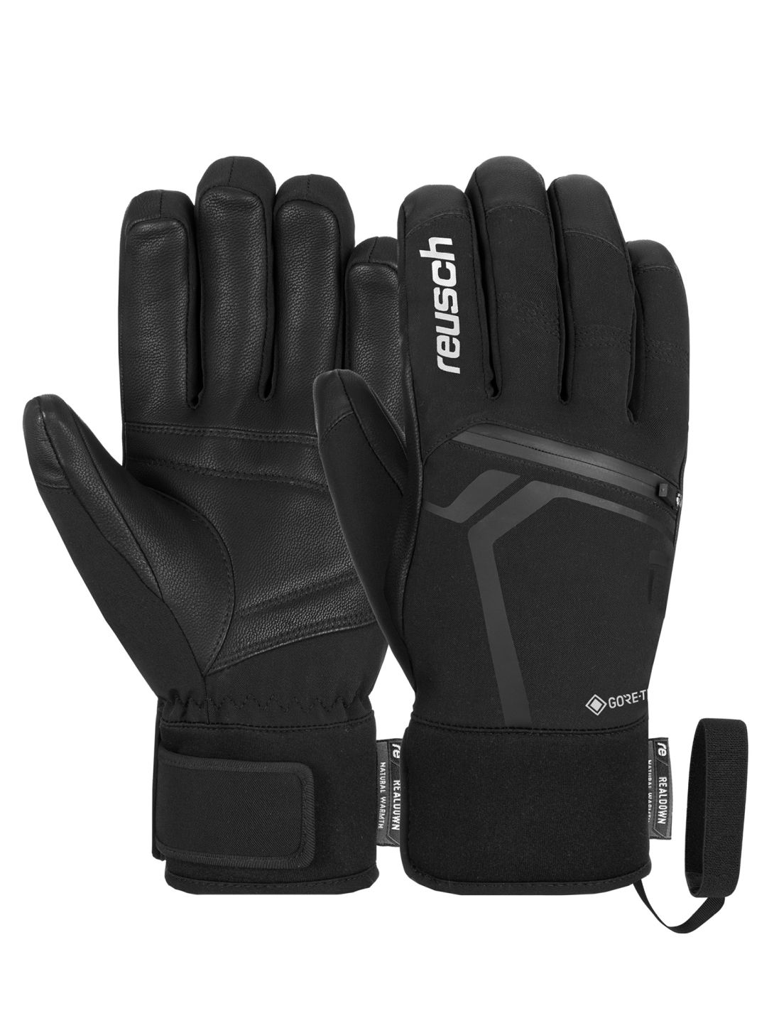 Reusch, Down Spirit GORE-TEX SC Skihandschuhe Herren Black / Silver schwarz, Zilver 