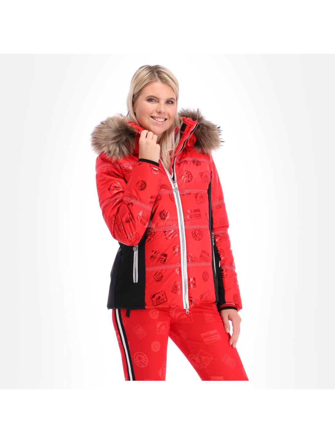 Sportalm, Skijacke, Damen, rot mit Muster