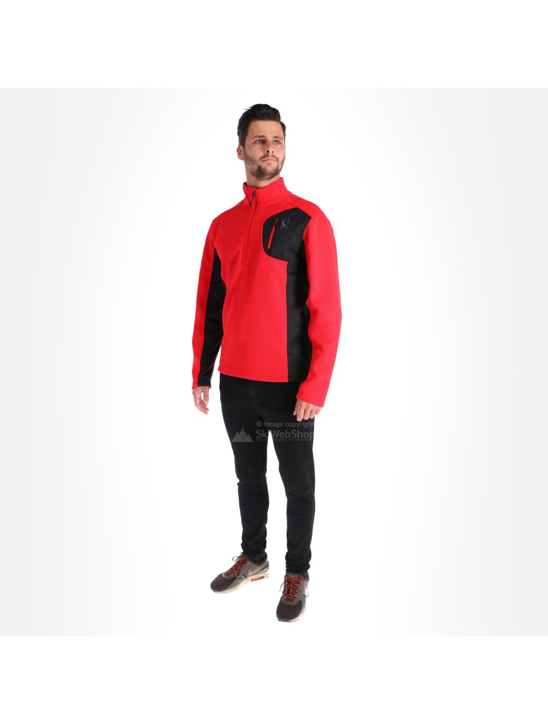 Spyder, Bandit half zip stryke, Pullover, Herren, rot/schwarz