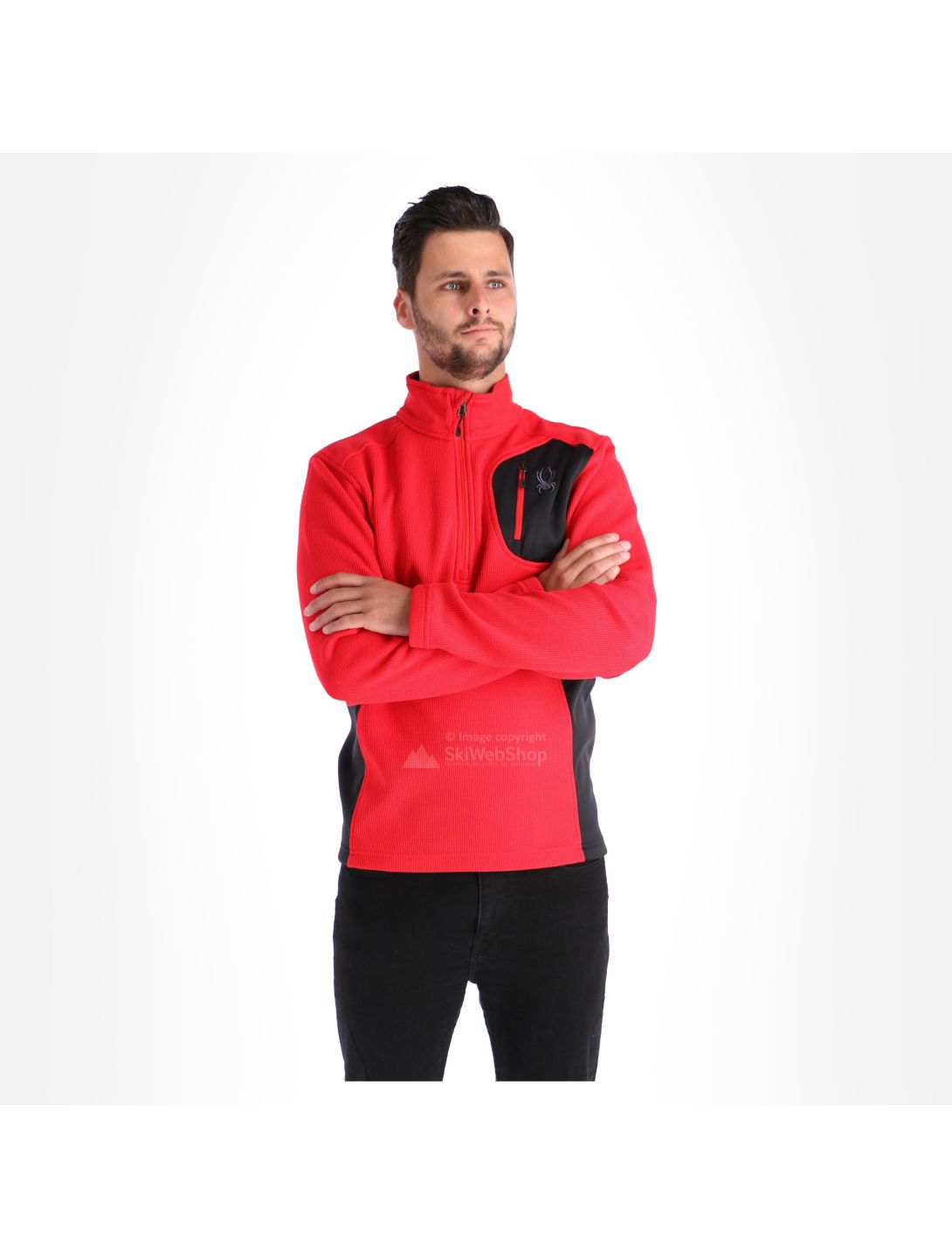 Spyder, Bandit half zip stryke, Pullover, Herren, rot/schwarz