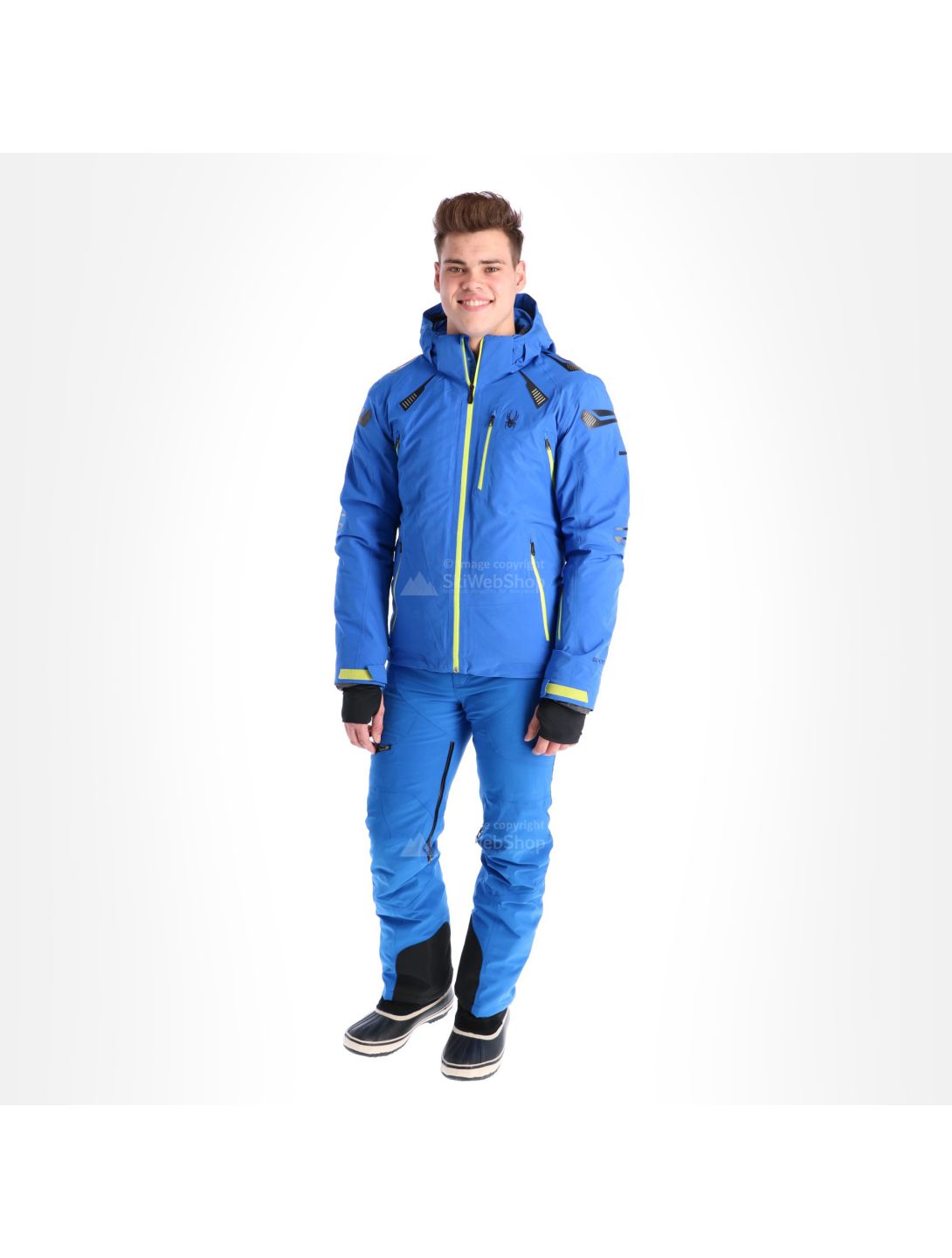 Spyder, Pinnacle, Skijacke, Herren, sea blau/acid gelb