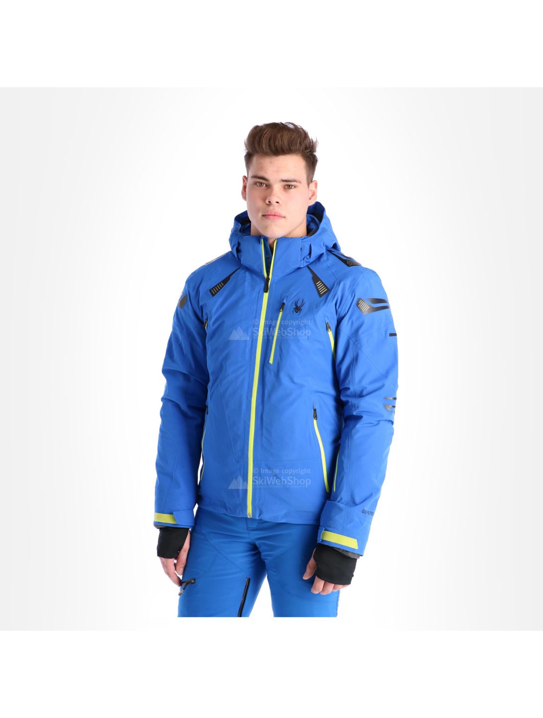 Spyder, Pinnacle, Skijacke, Herren, sea blau/acid gelb