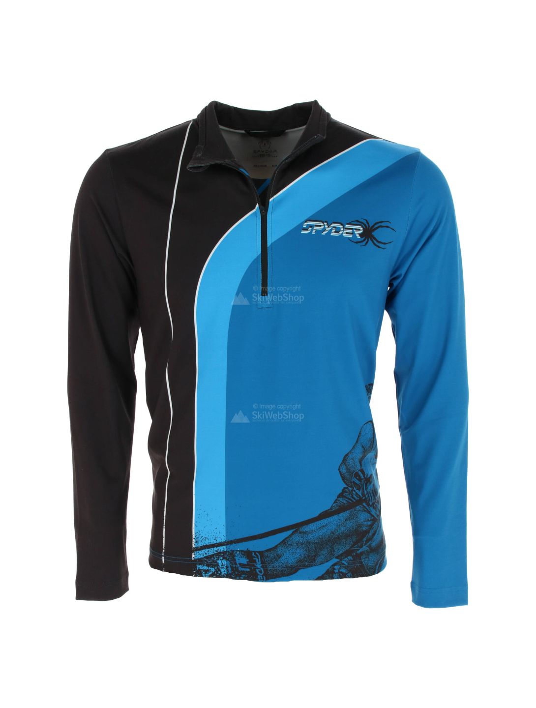 Spyder, Rival zip T-neck, Pullover, Herren, blau/schwarz