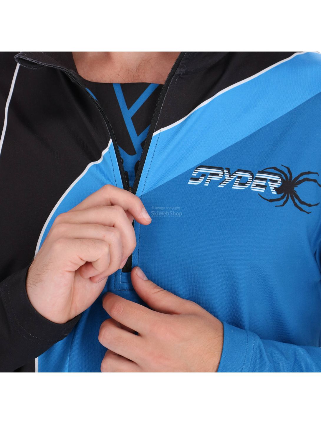 Spyder, Rival zip T-neck, Pullover, Herren, blau/schwarz