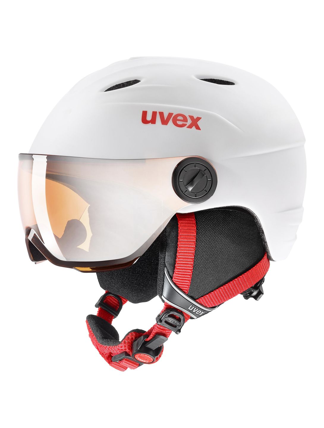 Uvex, Junior visor pro, Skihelm mit Visier, Kinder, weiß